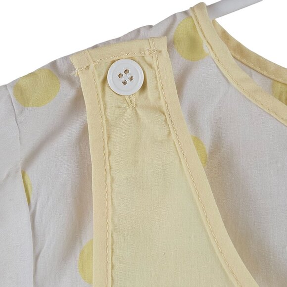 Vintage Woolworths Pata Cake Infant Coverall Outfit 18M Yellow Polka Dot Shirt - Picture 6 of 10